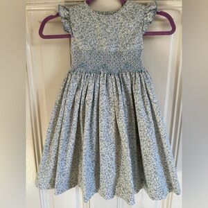 Lvli me cottage core Floral Blue and White Kids Dress size 6 perfect for Easter